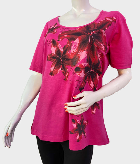 ESMARA FLORAL LOOSE FIT T-SHIRT | PINK