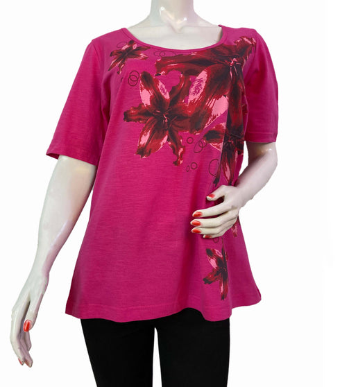 ESMARA FLORAL LOOSE FIT T-SHIRT | PINK