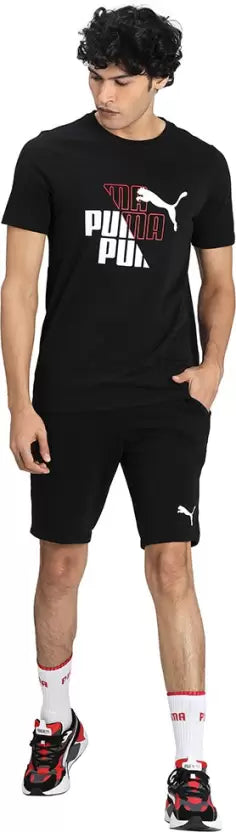 PUMA LOGO MEN SLIM FIT T-SHIRT | BLACK