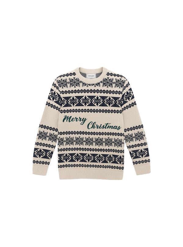 PREMIUM “Merry Christmas” FAIR ISlE KNIT SWEAT-WINTER HOLIDAY COLLECTION