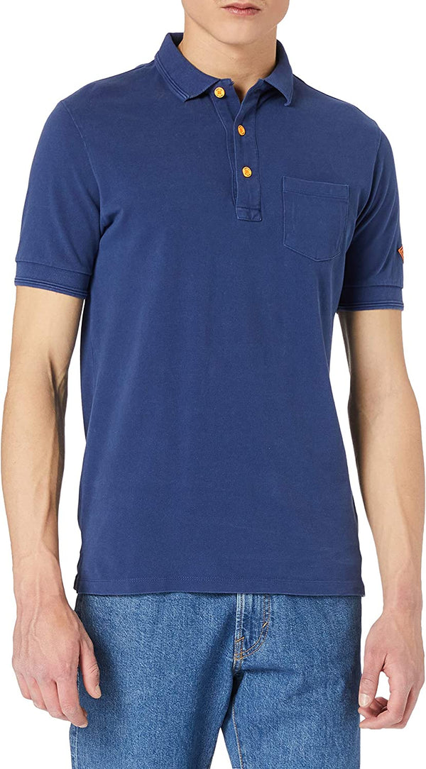 REPLAY DYED C0TT0N PIQUET SHORT SLEEVE POLO | NAVY BLUE