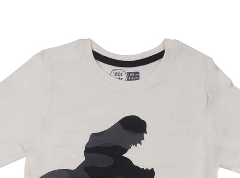 LITTLE KIDS-GRAPHICAL PRINT-FULL SLEEVE | T-SHIRT | WHITE