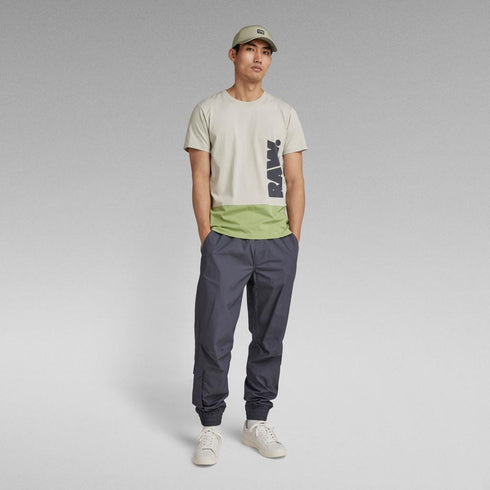 G-STAR RAW MEN’S COLOR BLOCK LOGO T-SHIRT | LIGHT GREEN