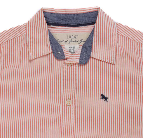 L.O.G.G-KIDS-CASUAL STRIPED-SHIRT | PINK