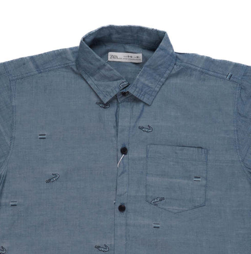 ZARA-KIDS | FILL LOGO | HALF SLEEVE SHIRT | GREY