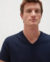 OVS ORGANIC COTTON T SHIRT V NECK | DARK NAVY