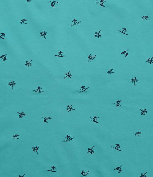 K.I.D.S-BOYS-PRINTED-PURE COTTON T-SHIRT | C GREEN