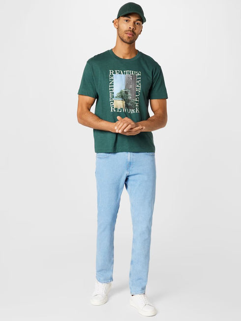 S.OLIVER PREMIUM FRONT PRINT T-SHIRT | HUNTER GREEN