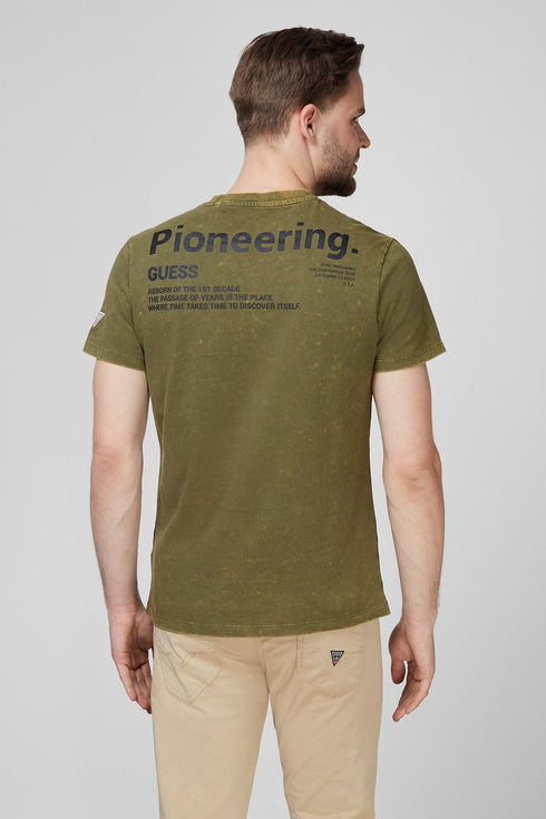 GUESS PRINTED MEN T SHIRT | GREEN (KHAKI)