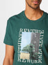 S.OLIVER PREMIUM FRONT PRINT T-SHIRT | HUNTER GREEN