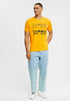 ESPRIT-MIT LOGO-PRINT T-SHIRT | ORANGE