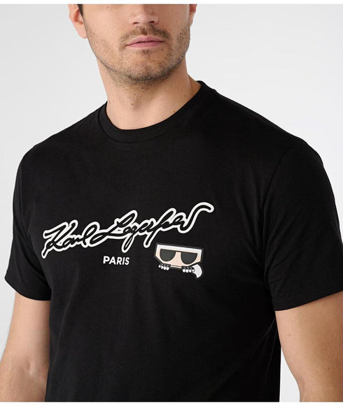 KARL LAGERFELD PARIS-SCRIPT LOGO TEE | BLACK
