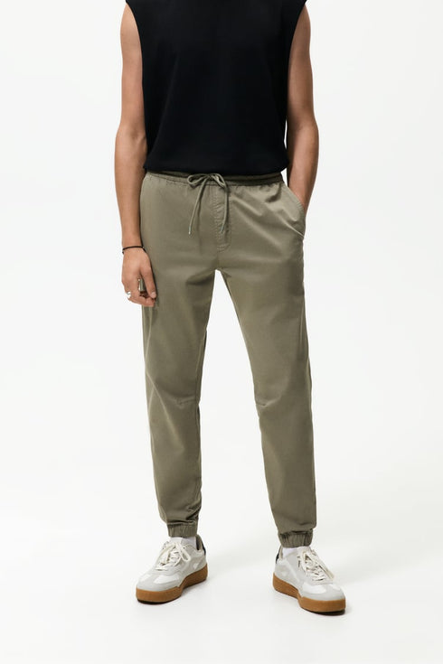 ZARA - SLIM FIT JOGGER PANTS | KHAKI