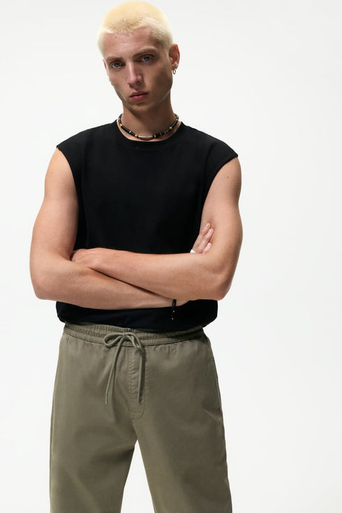 ZARA - SLIM FIT JOGGER PANTS | KHAKI