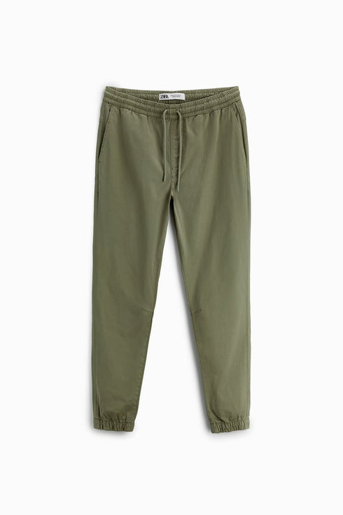 ZARA - SLIM FIT JOGGER PANTS | KHAKI