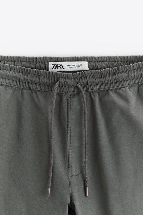 ZARA-SLIM FIT JOGGER PANTS | MID GRAY