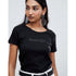 MANGO BASIC SHORT SLEEVE WOMEN T SHIRT | BLACK