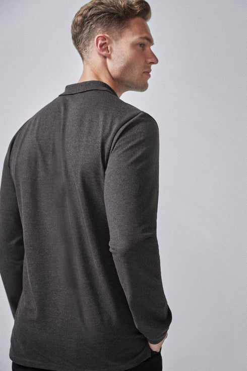 NEXT FULL SLEEVE POLO SHIRT | BLACK