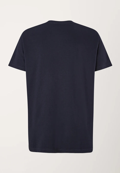 S.OLIVER SLIM FIT T-SHIRT WITH TEXT | NAVY BLUE