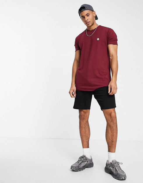 LE-BREVE LONGLINE RAW EDGE T-SHIRT | CHOCOLATE