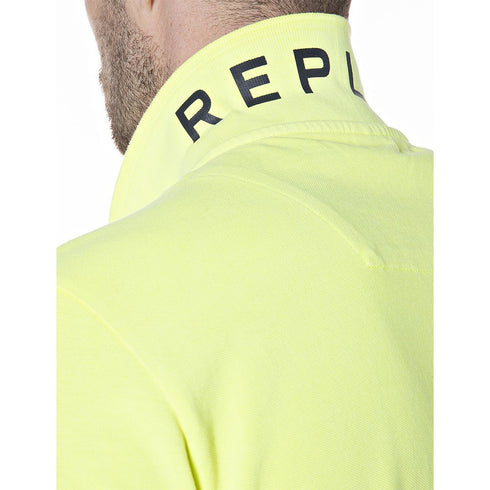 REPLAY - DYED C0TT0N PIQUET SHORT SLEEVE POLO | LIME