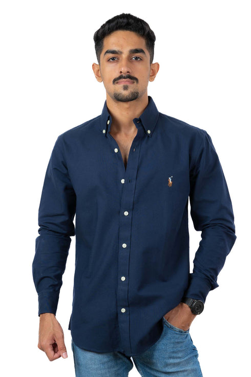 RALPH LAUREN CASUAL SLIM FIT-SHIRT | NAVY BLUE