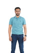 H&M MENS TIPPED POLO SHIRT WITH LOGO | SEA GREEN