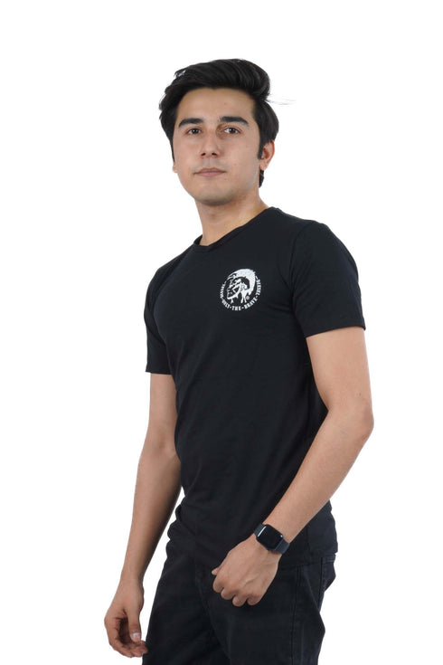 DIESEL CREW NECK FLEXIBLE T-SHIRT | BLACK