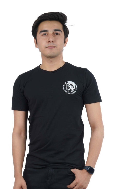 DIESEL CREW NECK FLEXIBLE T-SHIRT | BLACK