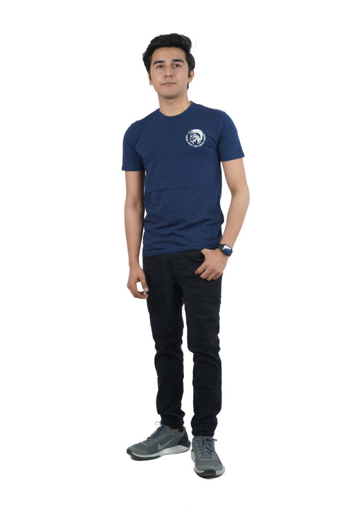 DIESEL CREW NECK FLEXIBLE T-SHIRT | DARK BLUE