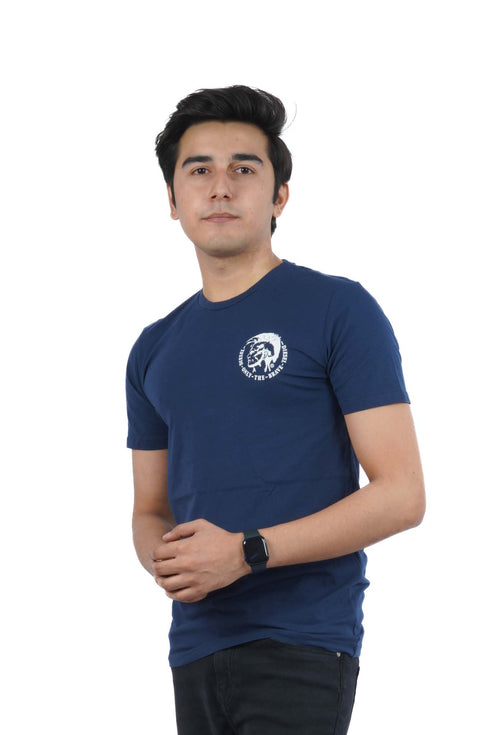 DIESEL CREW NECK FLEXIBLE T-SHIRT | DARK BLUE