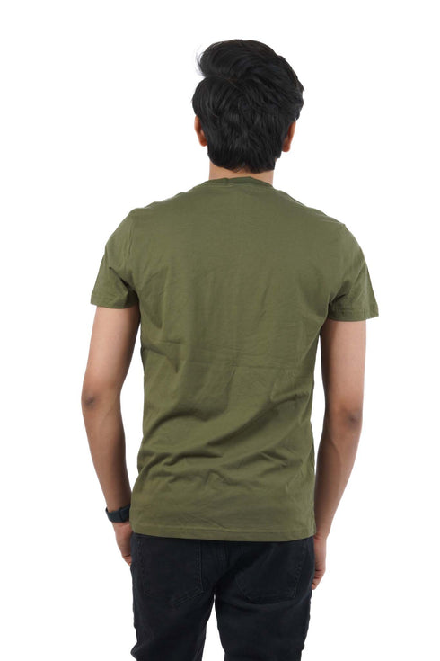DIESEL COTTON FOLDED LOGO T-SHIRT | GREEN