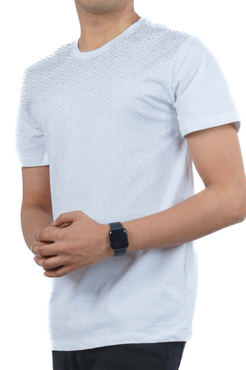 EVERLAST MENS ARGYLE/DIAMOND COTTON T-SHIRT | WHITE