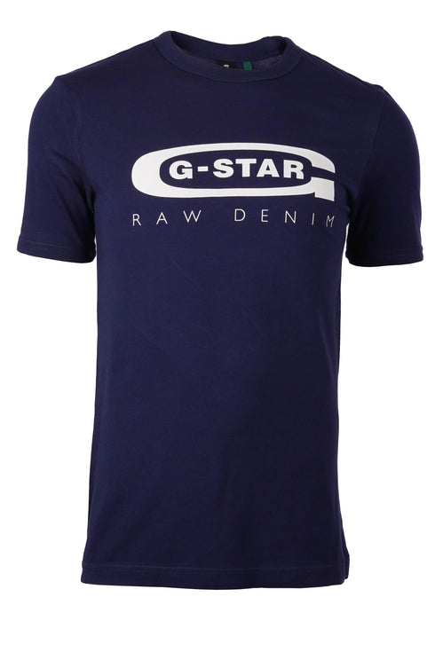 G-STAR RAW T-SHIRT SLIM FIT ROUND NECK-D BLUE
