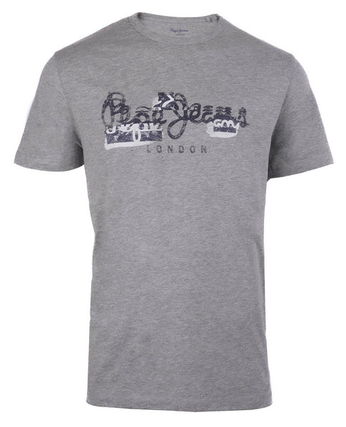 PEPE JEANS CENTER LOGO REGULAR FIT - T-SHIRT-GREY