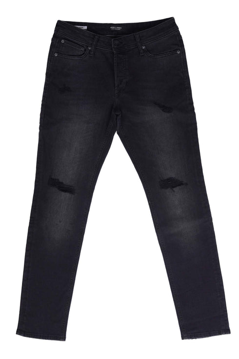 JACK & JONES RIPPED-SLIM FIT JEANS MENS | BLACK