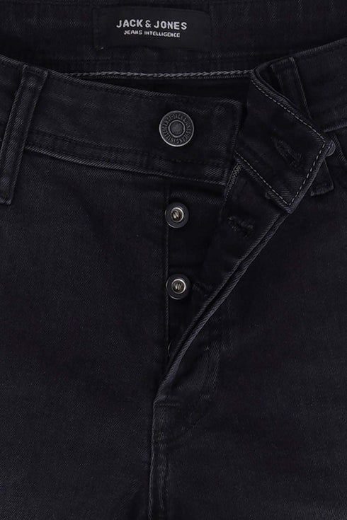 JACK & JONES RIPPED-SLIM FIT JEANS MENS | BLACK