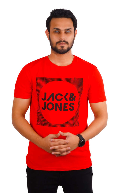 JACK & JONES. -LOGO PRINT-MEN T-SHIRT | RED