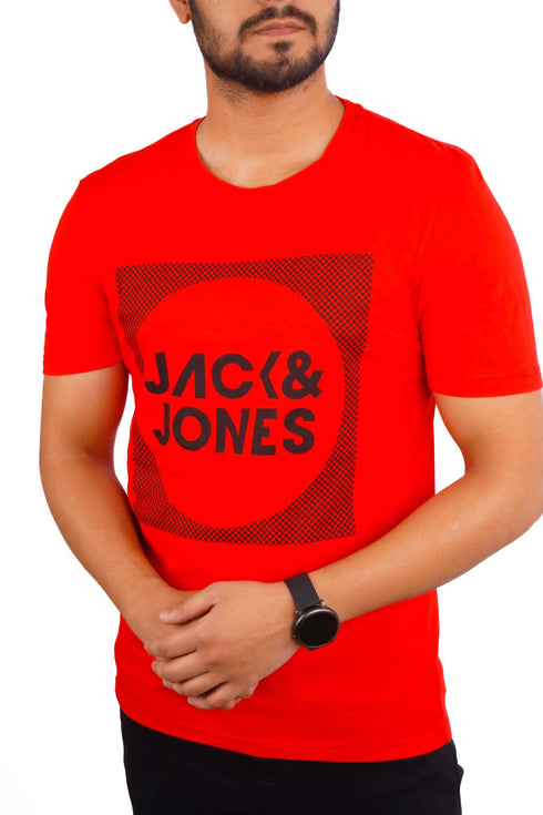 JACK & JONES. -LOGO PRINT-MEN T-SHIRT | RED