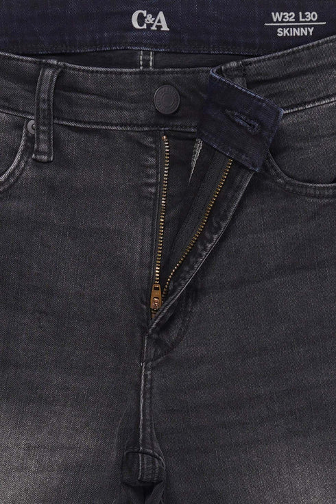 C&A MENS SKINNY JEANS-DENIM BLACK