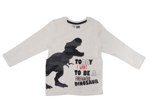 LITTLE KIDS-GRAPHICAL PRINT-FULL SLEEVE | T-SHIRT | WHITE