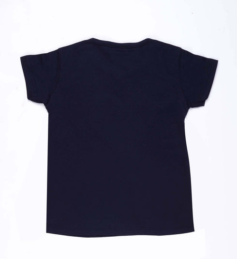 OVS KIDS HEART EMBROIDERED LOGO T-SHIRT | D.BLUE