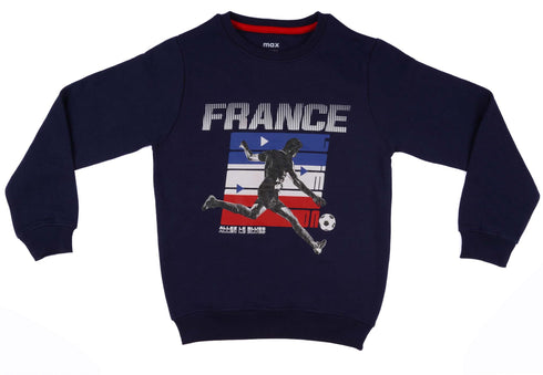 FRANCE SWEATSHIRT WITH VINTAGE FRENCH FLAG SPORTS DESIGN | BLUE