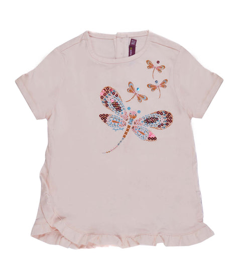 S.E.R.G.E.N.T M.A.J.O.R-BABY GIRL-EMBROIDERED LOGO | T-SHIRT | LIGHT PINK