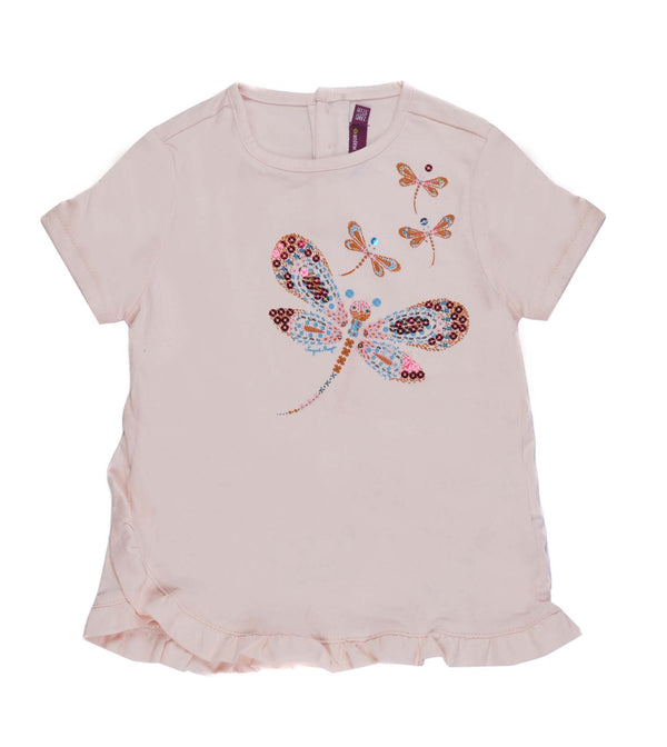 S.E.R.G.E.N.T M.A.J.O.R-BABY GIRL-EMBROIDERED LOGO | T-SHIRT | LIGHT PINK