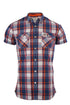 DIESEL HERITAGE MENS-HALF SLEEVE-RIPE APRICOT CHECK-SHIRT