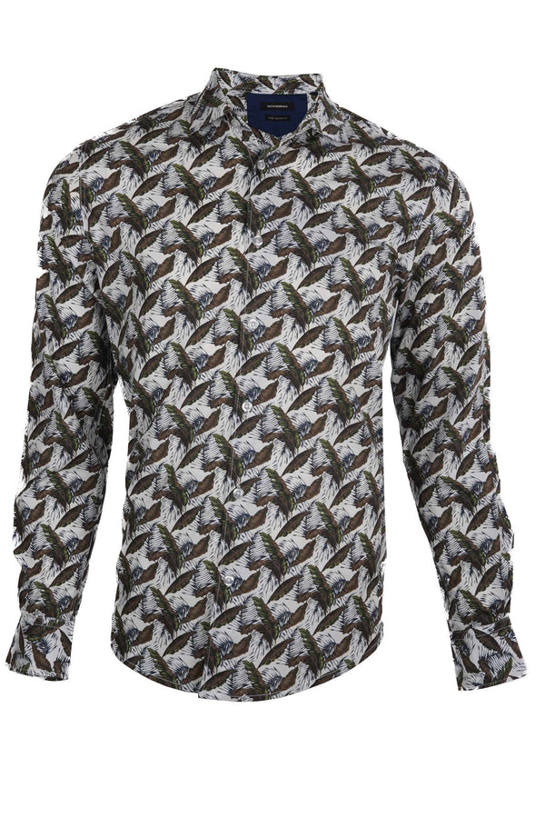 SORBINO-FINE QUALITY-TROPICAL PRINT-COTTON SHIRT