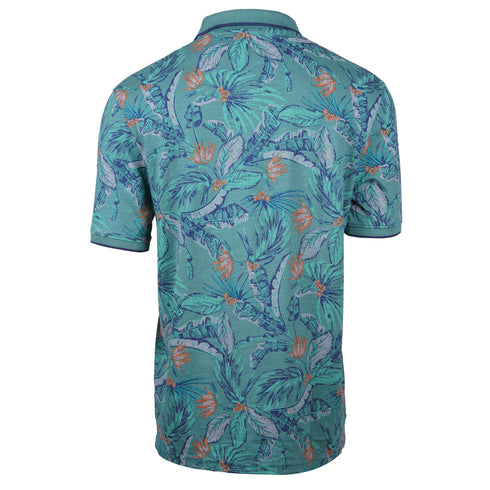 JULES FLORAL SHORT SLEEVE POLO SHIRT | JUNGLE GREEN