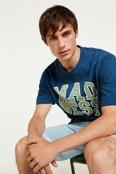 SPRINGFIELD MADNESS PRINTED TSHIRT | DARK BLUE