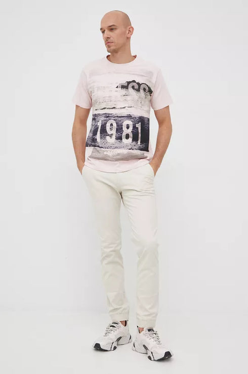 GUESS MEN'S T-SHIRT DOVER CN SS TEE | LIGHT PINK